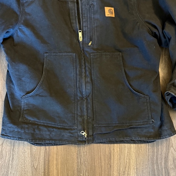 Carhartt Men's black zip front Sherpa lined utility jacket - Picture 4 of 10